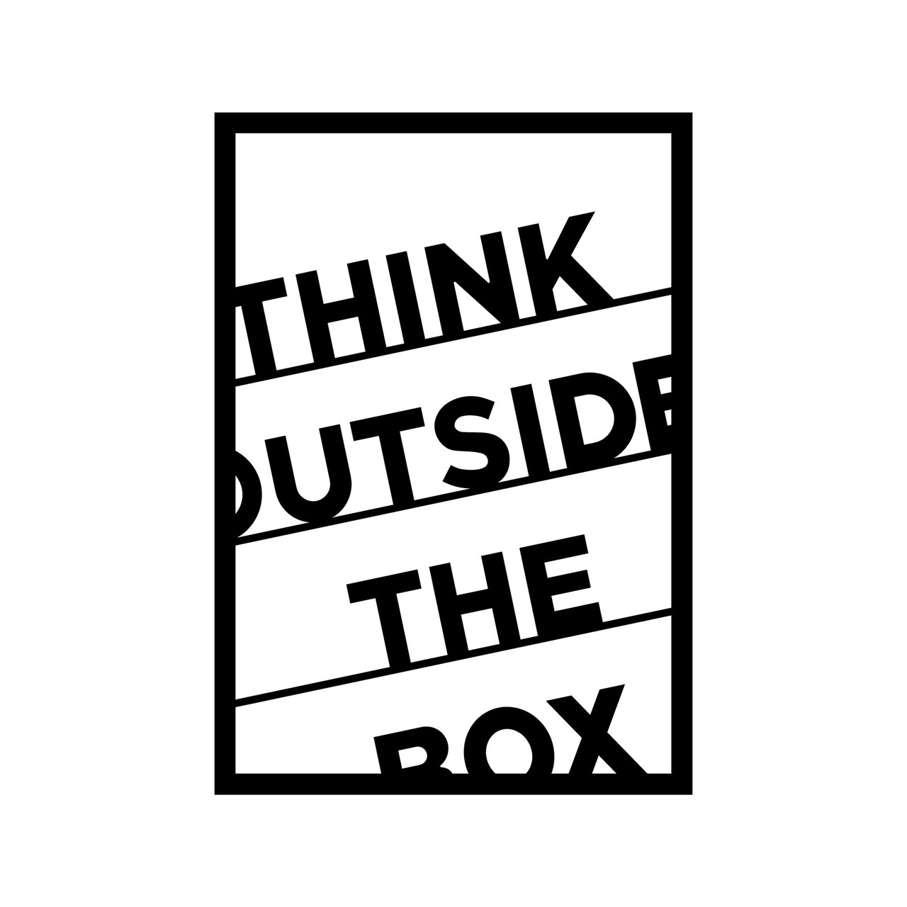 Decoratiune de perete, Think Outside The Box, Metal, 50 x 70 cm, Negru - 1 | YEO