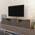 Comoda TV, Retricy, Carson, 160x35.3x40 cm, PAL, Stejar / Wenge