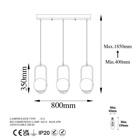 Lustra, Fulgor, 942FLG1665, Metal, Negru