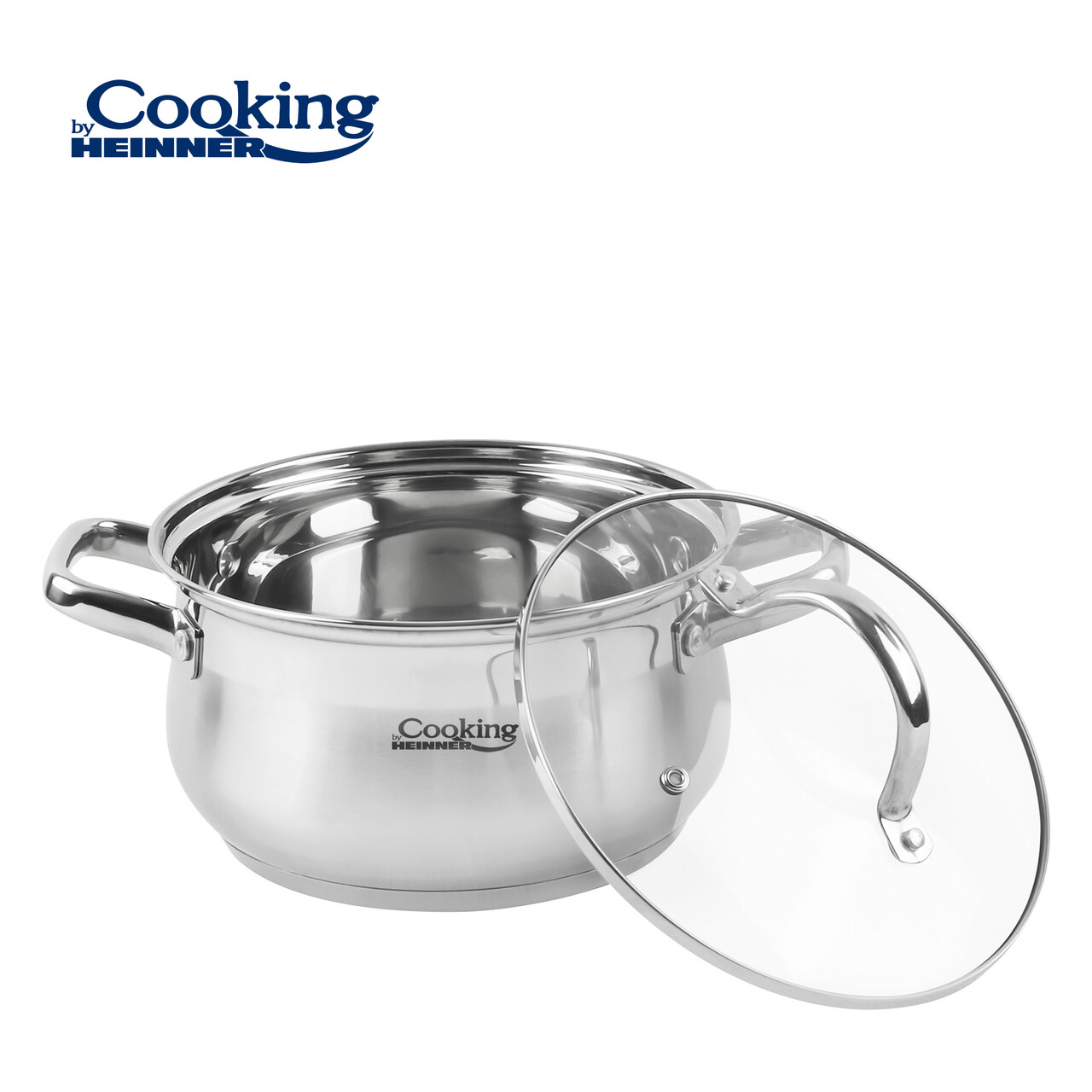 Semioala cu capac Amira, Cooking by Heinner, 24x13.5 cm, 6.1 L, inox/sticla