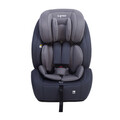 Scaun auto cu isofix si top tether R129, I-Size, U-grow, 76-150 cm (15 luni-12 ani), HDPE/tesatura tricotata din poliester, gri