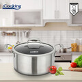 Oala cu capac 5 L, Titanium, Cooking by Heinner, 24x12 cm, inox/sticla, argintiu