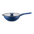 Tigaie Wok cu capac Cobalt, Ambition, 30 cm, aluminiu, bleumarin