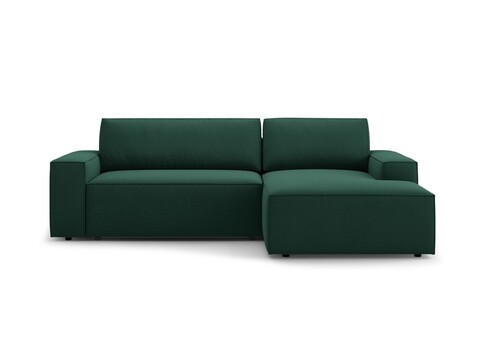 Coltar extensibil dreapta 3 locuri cu lada depozitare, Jodie-78, Micadoni Home, 246x151x86 cm, tesatura structurata, verde