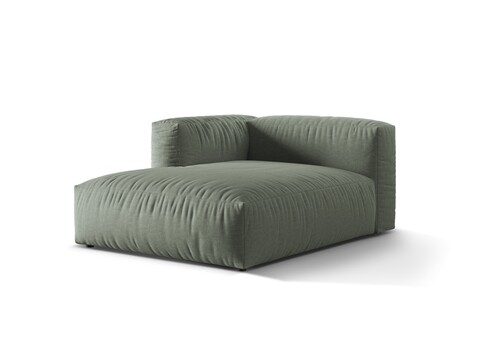 Sezlong modular living stanga 1 loc, Martina-169, Micadoni Home, 176x123x75 cm, tesatura structurata catifelata, verde muschi