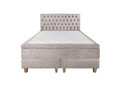 Pat matrimonial, Stockholm, Chester E, 140x200 cm, saltea tip Pocket, topper memory, Taupe