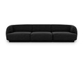 Canapea 3 locuri, Miley, Micadoni Home, BL, 259x85x74 cm, poliester chenille, negru