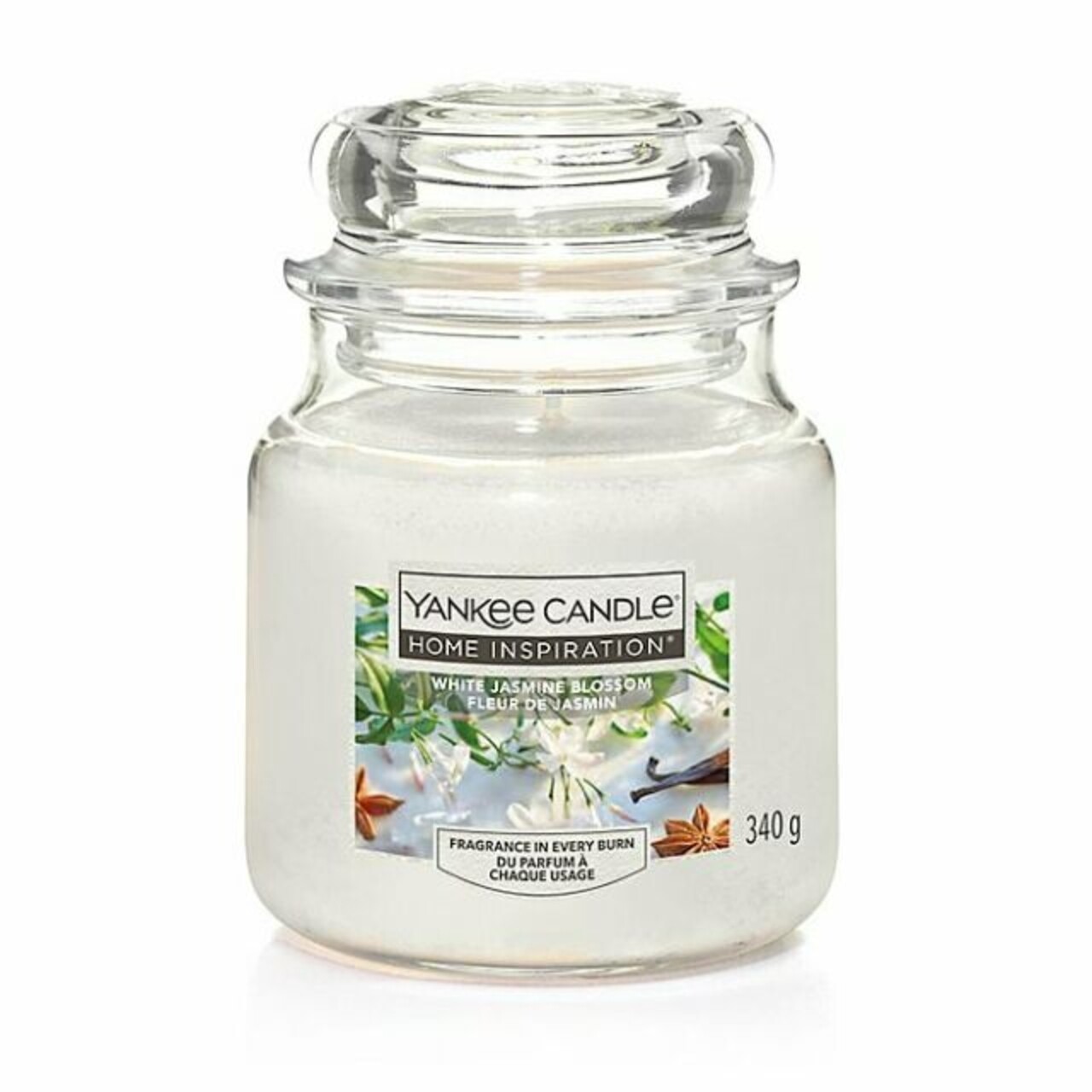 Lumanare Parfumata In Suport De Sticla, Yankee Candle, 60 Ore, 340 G, Iasomie/bergamota/vanilie