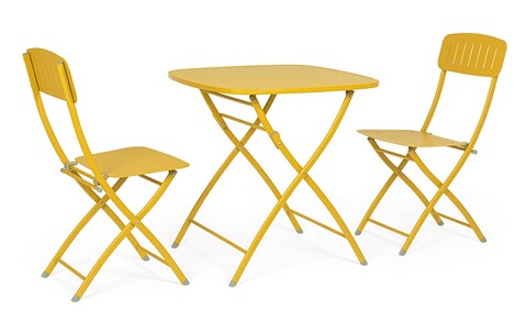 Set mobilier de gradina 3 piese Yvonne, Bizzotto, otel, finisaj mat, ocru