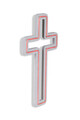 Decoratiune luminoasa LED, Cross Sign, Benzi flexibile de neon, DC 12 V, Roz