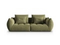 Canapea modulara 3 locuri, Bloom-184, Micadoni Home, 232x106x95 cm, catifea, verde deschis