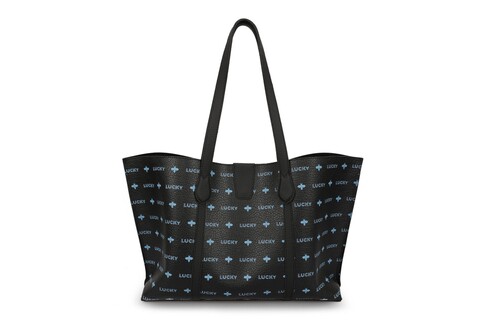 Geanta, Lucky Bees, 346 Black Dark Blue, piele ecologica, negru/bleumarin