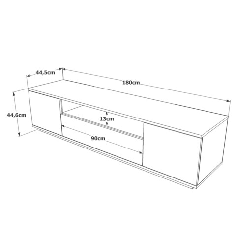 Comoda TV FR7 - AA, Locelso, 180x44.5x44.6 cm, natural/antracit