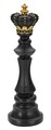 Statueta decorativa / Piesa de sah Rege, Black King, Mauro Ferretti, Ø13 x 40.5 cm, polirasina, negru/auriu