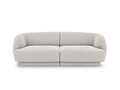 Canapea 2 locuri, Miley, Micadoni Home, BL, 184x85x74 cm, poliester chenille, gri deschis