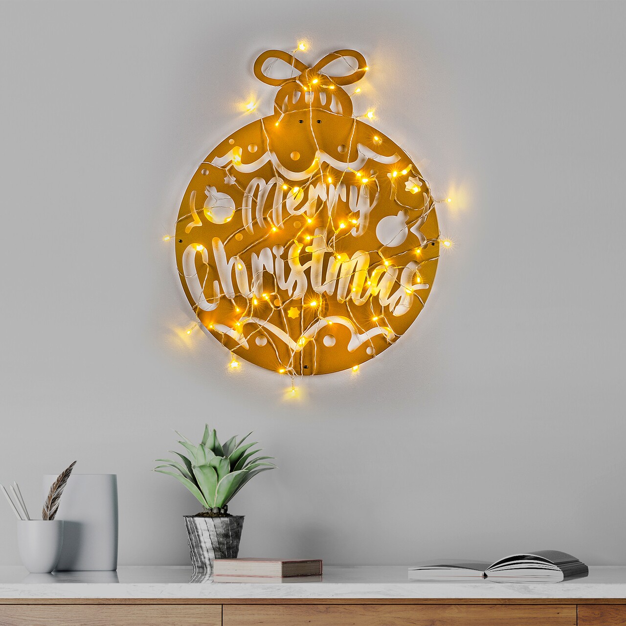 Decoratiune de luminoasa XMASGOLD-007, Tanelorn, 51x56 cm, metal, auriu - 1 | YEO