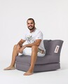 Fotoliu extensibil, Siesta, Ferndale Bean Bag, 55 - 180 cm, poliester impermeabil, gri fumuriu