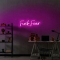 Decoratiune luminoasa LED, Fuck Fear, Benzi flexibile de neon, DC 12 V, Roz