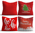 Set 4 perne decorative, NYXMAS06, 50% bumbac / 50% poliester, Multicolor