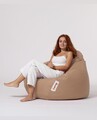 Fotoliu puf, Bean Bag, Ferndale Premium XXL, 115 x 130 cm, poliester impermeabil, bej nurca