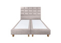 Pat matrimonial, Stockholm, Cubic E, 160x200 cm, saltea tip Pocket, topper memory, Taupe