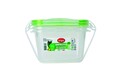 Set 2 caserole patrate cu capac, Snips, Lock, 1 L, polipropilena, verde