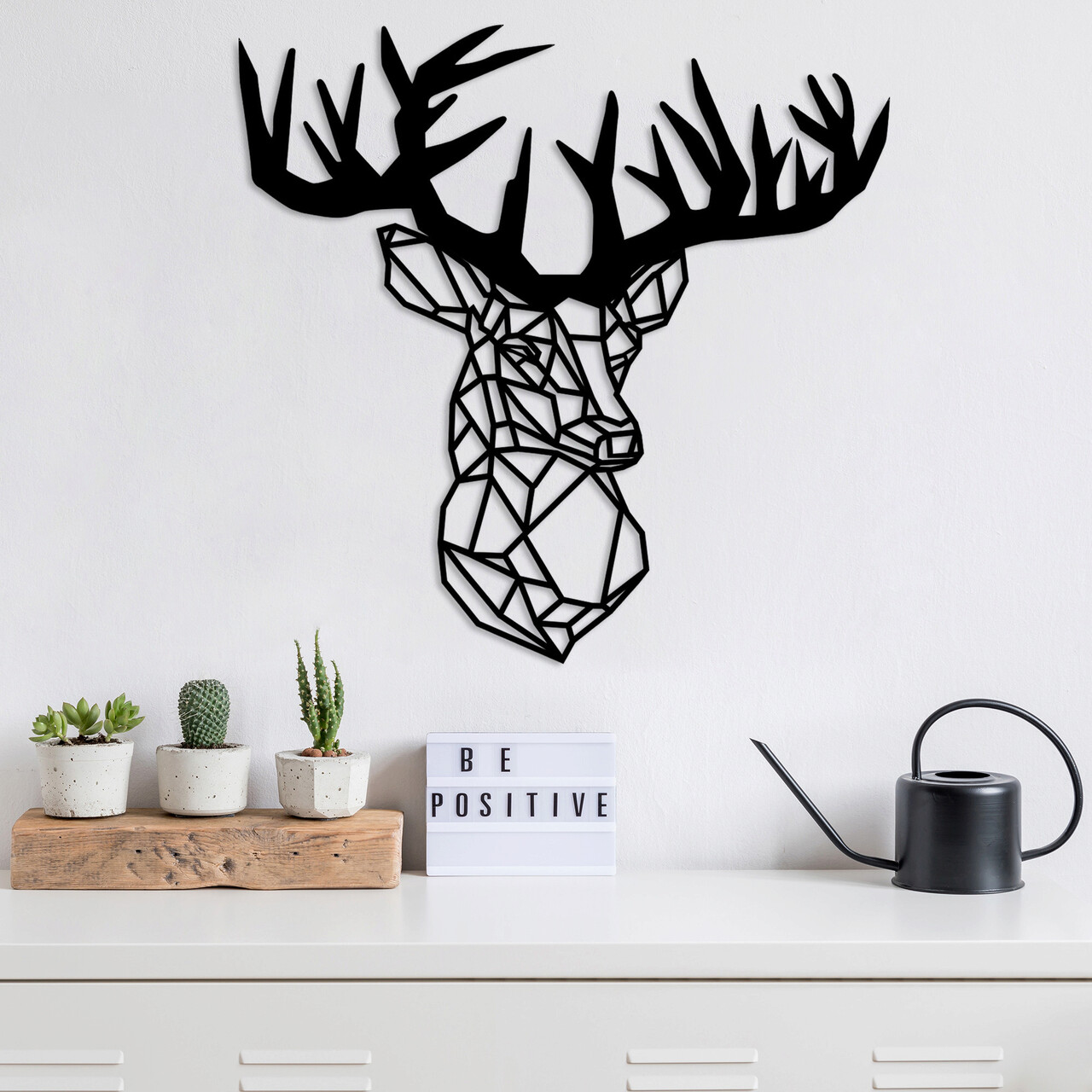 Decoratiune de perete, Deer Metal Decor, metal, 50 x 49 cm, negru - 2 | YEO