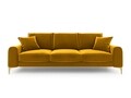 Canapea, Madara, Mazzini Sofas, 4 locuri, gold legs, 237x102x90 cm, catifea, galben