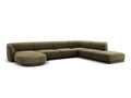 Coltar panoramic dreapta 6 locuri, Miley, Micadoni Home, BL, 327x245x74 cm, catifea, verde