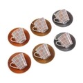 Set 6 cesti cu farfurie pentru cafea Viviana, Versa, 5.8 x 5.8 x 6 cm, portelan