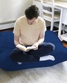 Fotoliu puf, Bean Bag, Ferndale, 100 x 100 cm, poliester impermeabil, albastru inchis