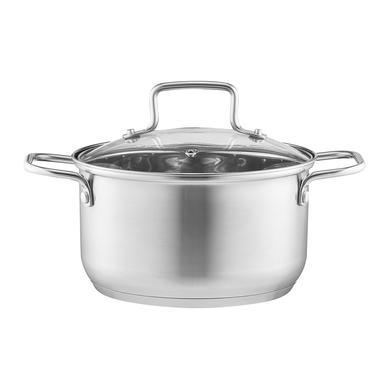 Oala cu capac Hugo, Ambition, 22 cm, 3.5 L, inox AISI 304/sticla, argintiu - 1 | YEO