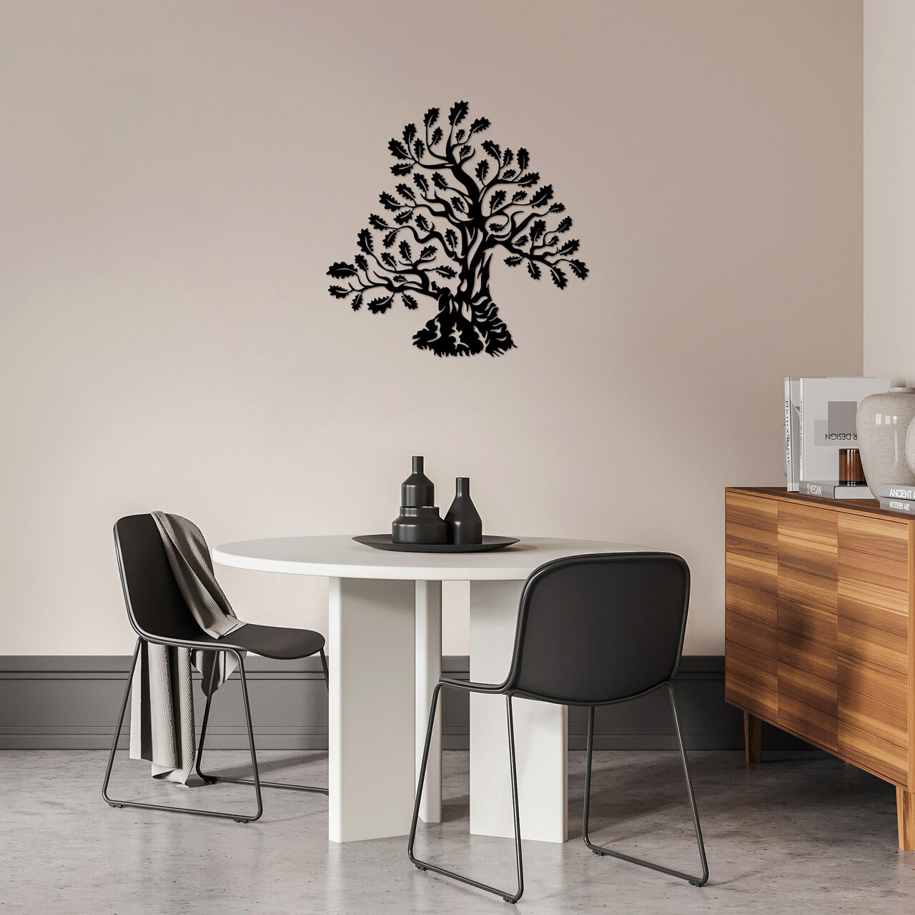 Decoratiune de perete, Monumental Tree 6, Metal, Dimensiune: 70 x 68 cm, Negru - 2 | YEO