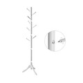 Cuier cu 8 agatatori Tree, Vasagle, inaltime ajustabila, 47x47x175 cm, max 20 kg, lemn masiv de arbore de cauciuc, alb