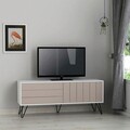 Comoda TV, Decortie, Picadilly Tv Stand, 139x57x36 cm, Alb / Mocha deschis