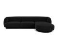 Coltar dreapta 4 locuri, Miley, Micadoni Home, BL, 259x155x74 cm, catifea, negru