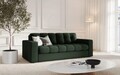 Canapea 2 locuri, Justin, Micadoni Home, BL, 162x90x72 cm, poliester, verde inchis