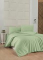 Lenjerie de pat dubla King (EU) Light Green, Patik, 3 piese, 260x220 cm, bumbac ranforce, verde