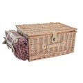 Cos de picnic pentru 4 persoane, DKD Home Decor, 44 x 30 x 22 cm, rachita, natural/rosu