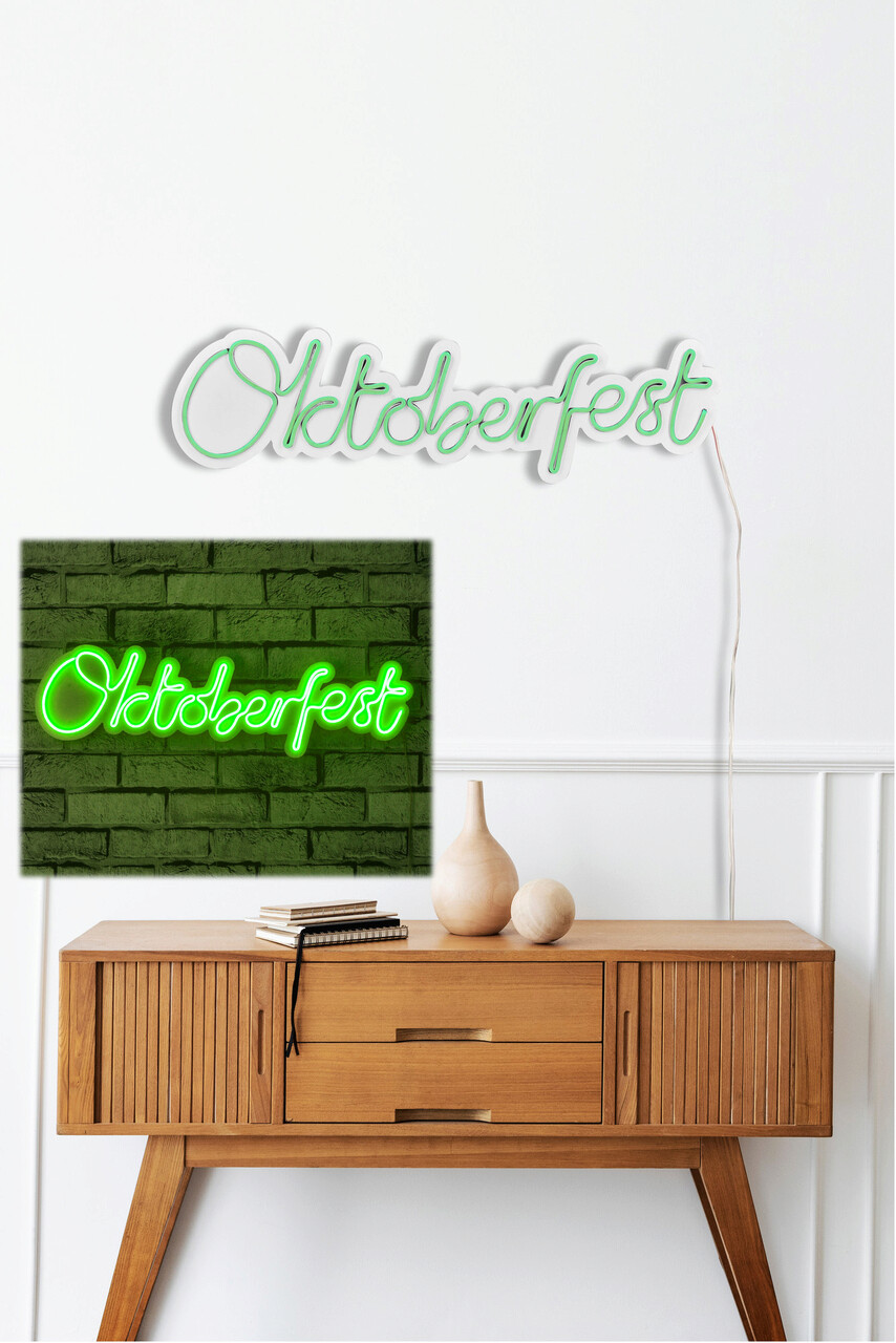 Decoratiune Luminoasa LED, Oktoberfest, Benzi Flexibile De Neon, DC 12 V, Verde