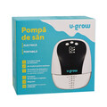 Pompa de san electrica si portabila U-grow, 180 ml, plastic, alb/negru