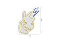 Decoratiune luminoasa LED, Pikachu, Benzi flexibile de neon, DC 12 V, Galben / Albastru