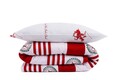 Lenjerie de pat dubla king size, Beverly Hills Polo Club, BHPC 003 - Red, 3 piese, bumbac ranforce, multicolor