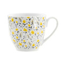 Set pentru ceai sau cafea 12 piese Amarillo, Domotti, 6 persoane, 200 ml, portelan, alb/galben