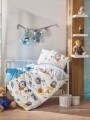 Lenjerie de pat pentru copii Space Fun, Cotton Box, 4 piese, 120 x 150 cm, 100% bumbac ranforce, multicolora