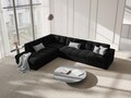 Coltar stanga 5 locuri, Justin, Micadoni Home, BL, 236x199x72 cm, catifea, negru