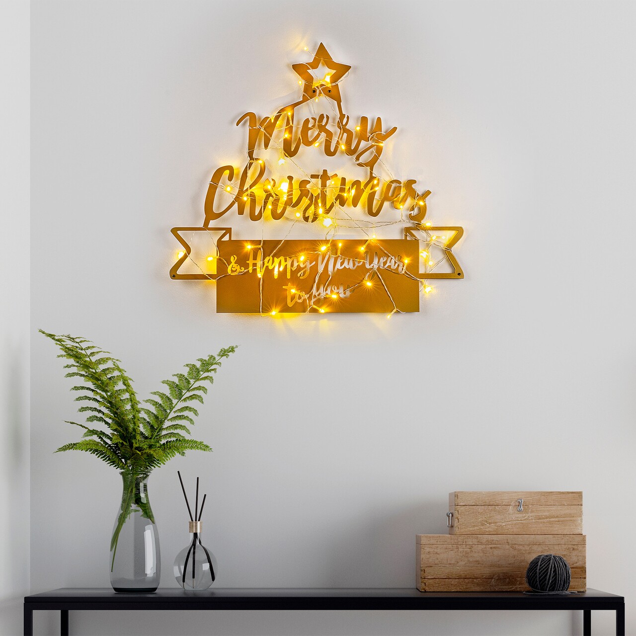 Decoratiune de luminoasa XMASGOLD-004, Tanelorn, 67x62 cm, metal, auriu - 1 | YEO