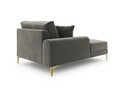 Sezlong living stanga, Madara, Mazzini Sofas, gold legs, 102x182x90 cm, catifea, gri deschis