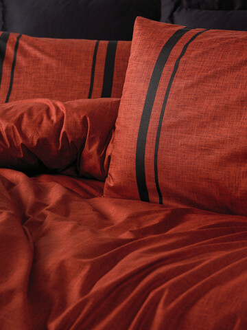 Lenjerie de pat pentru o persoana (FR), Bitter - Tile Red, Cotton Box, Bumbac Ranforce