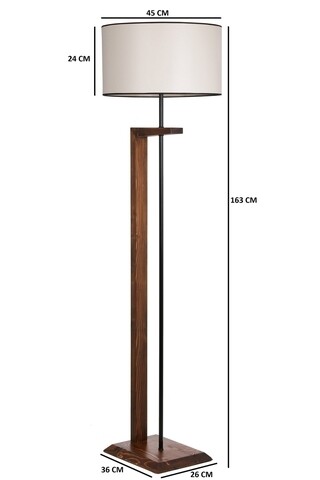 Lampadar, Luin, 8276-4, E27, 60 W, metal/lemn/textil